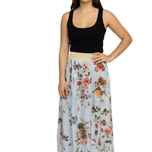 Isabel Tavares Isabel Tavares Floral Maxi Skirt 100% Silk – Made in Italy